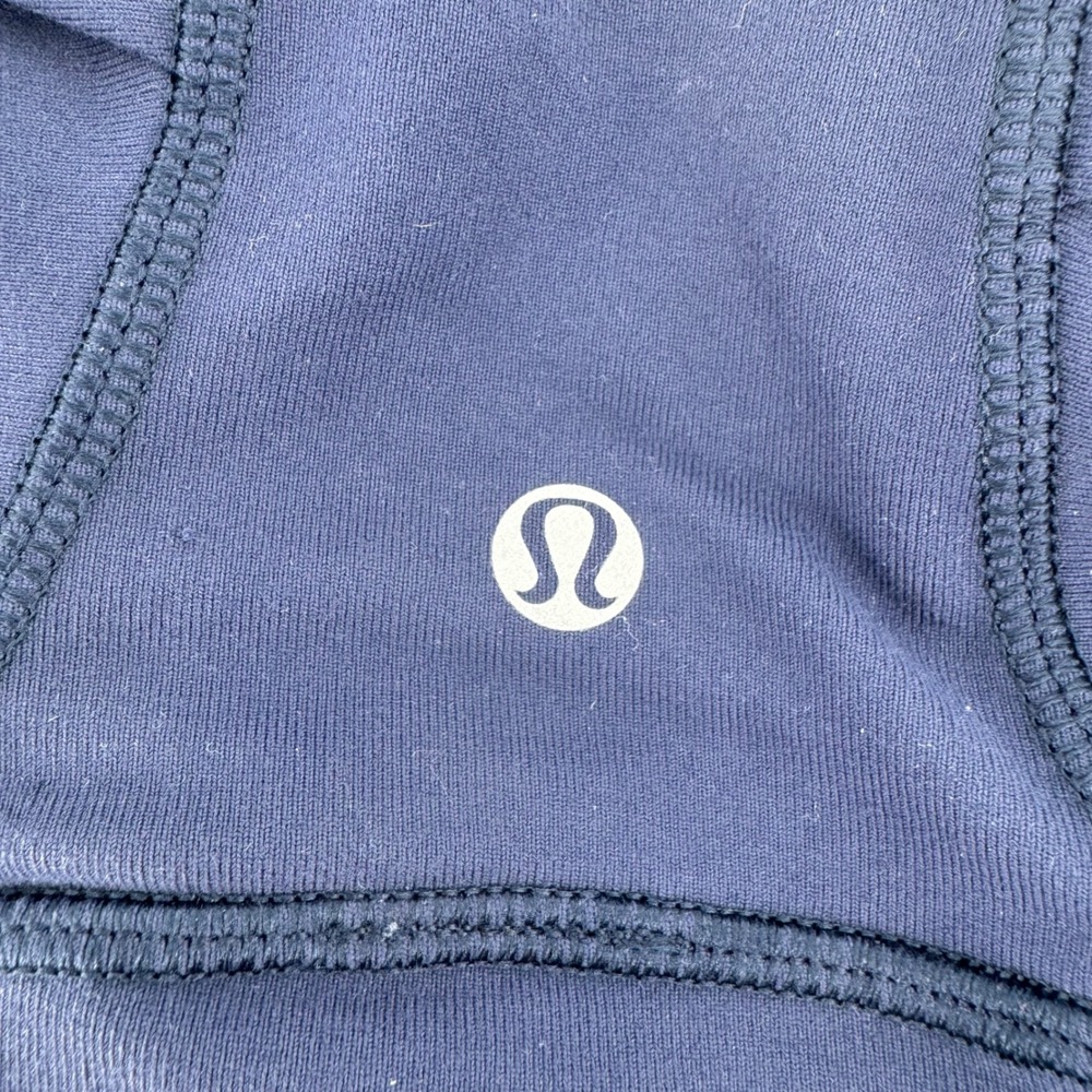 Lululemon Women 4 Bhakti Yoga Wrap Jacket Navy Zip Shawl Collar Thumbholes - Picture 5 of 8